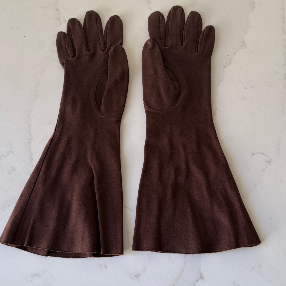 Vintage Elvette by dawnelle Brown Long gloves - Picture 6 of 8
